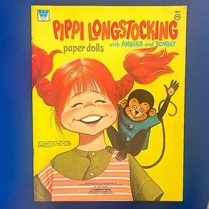 VTG Pippi Longstocking 1974 Paper Dolls Book Uncut Unused Annika Tommy